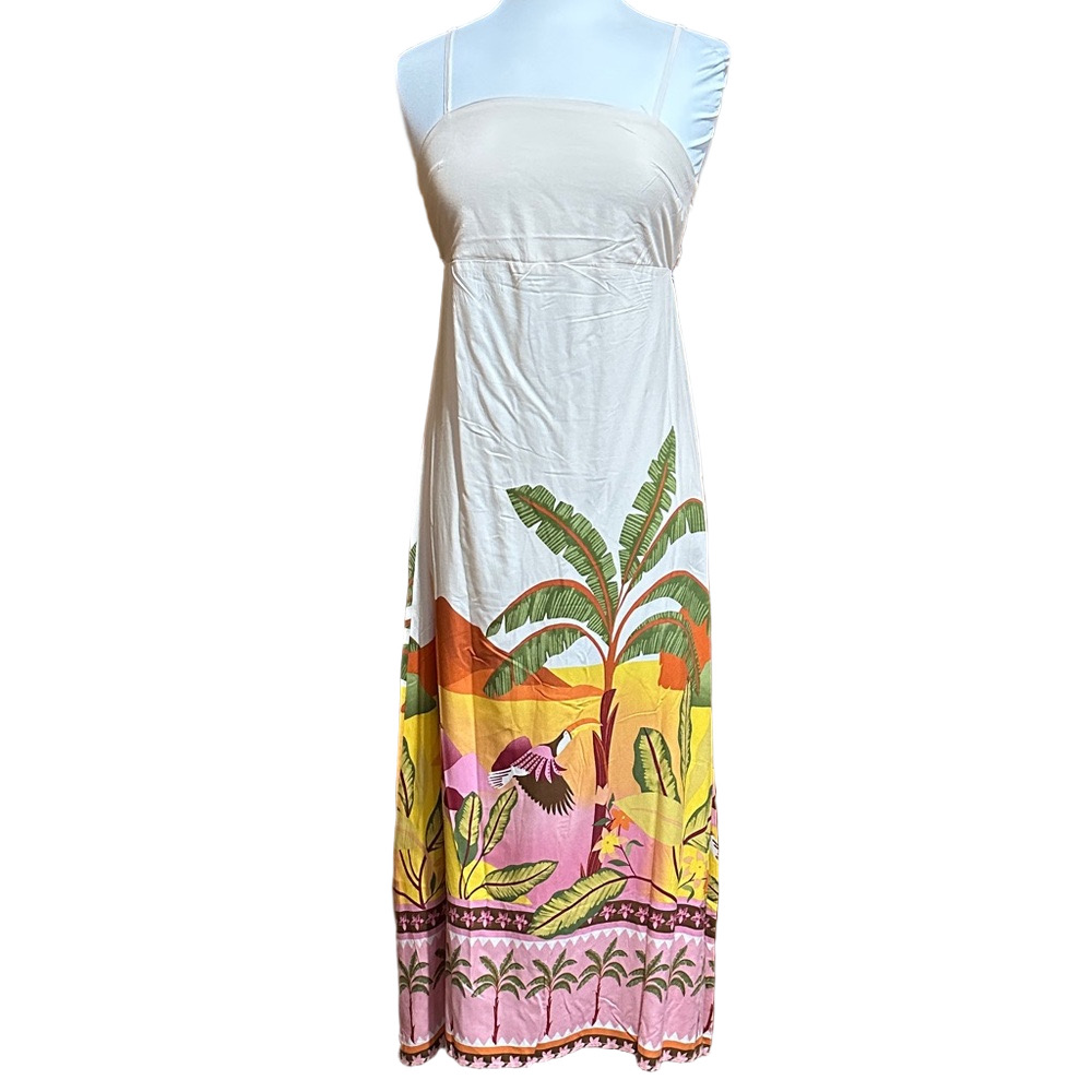 Paper Heart Palm Landscape Tie Back Dress Size S – NWT